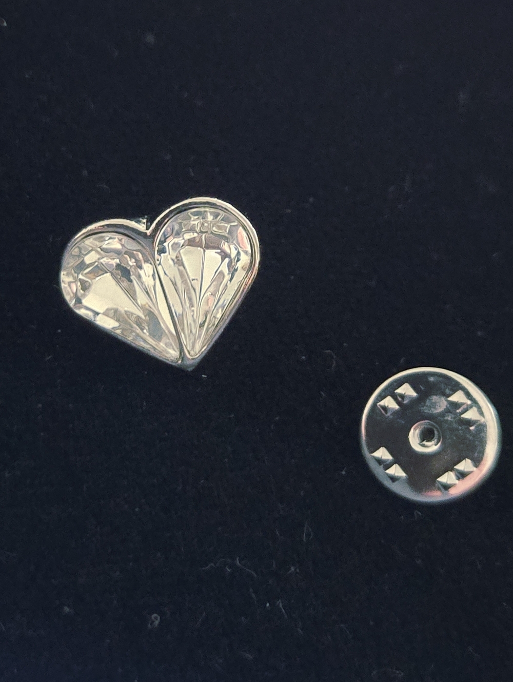 Vintage Heart Rhinestone Lapel Pin